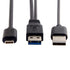 xiwai Type-C USB-C to USB 3.0 Male & USB 2.0 Dual Power Data Y Cable for Laptop & Hard Disk