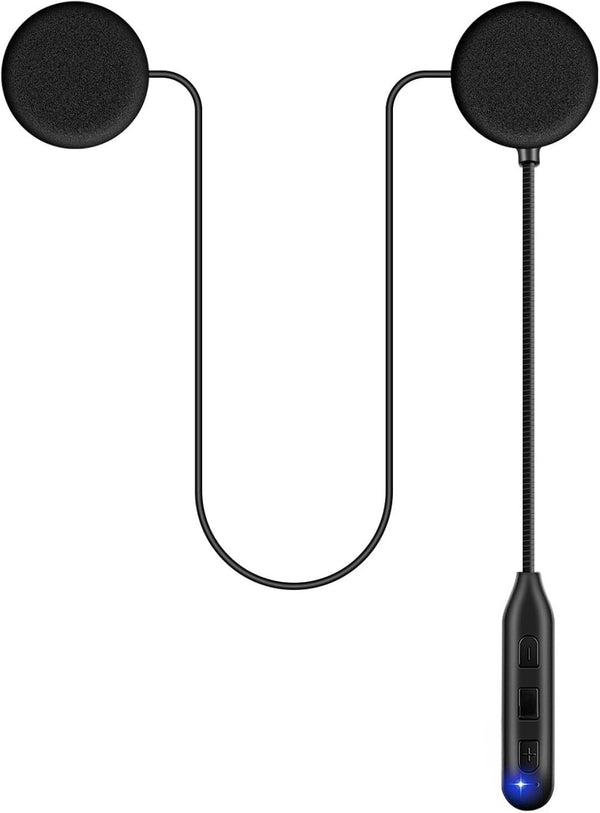 Motorcycle Helmet Speakers Headphones, Loud Sound, Large Button for Gloves, IPX7 Waterproof, Easy Install