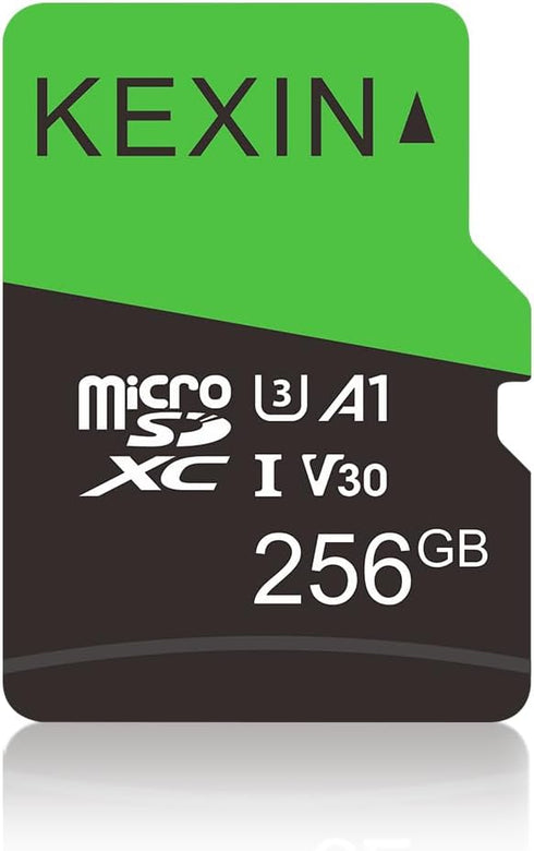 KEXIN 256GB Micro SD Card with SD Adapter, microSDXC Memory Card UHS-I A1 V30 U3 for Smartphone Tablet Action Camera