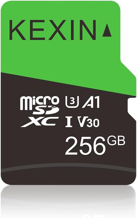 KEXIN 256GB Micro SD Card with SD Adapter, microSDXC Memory Card UHS-I A1 V30 U3 for Smartphone Tablet Action Camera