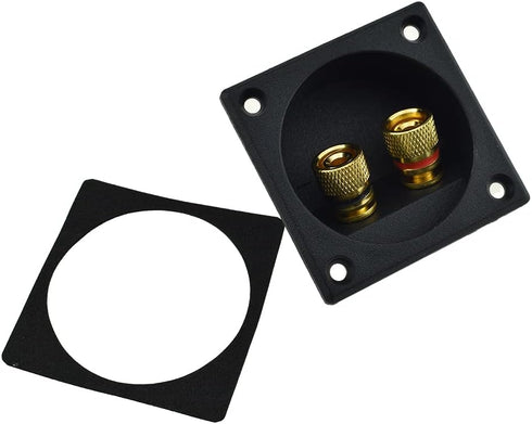 HAHIYO 56mm Diameter Square Speaker Box Terminal Cup, 2 PCS Black for Subwoofer Tower Speakers