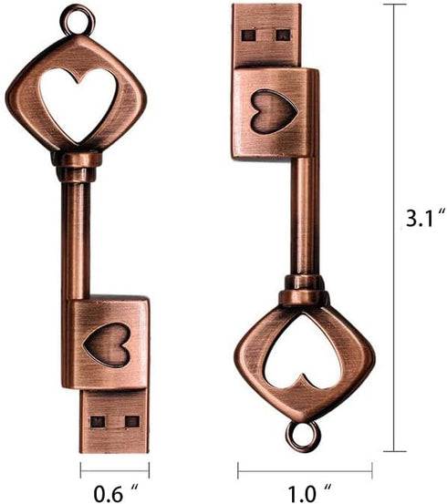 EZITSOL 64GB 3.0 100MB/S USB Flash Drive,Cute Key USB Flash Drive with Heart Shape,High Speed Up to Keychain exFat