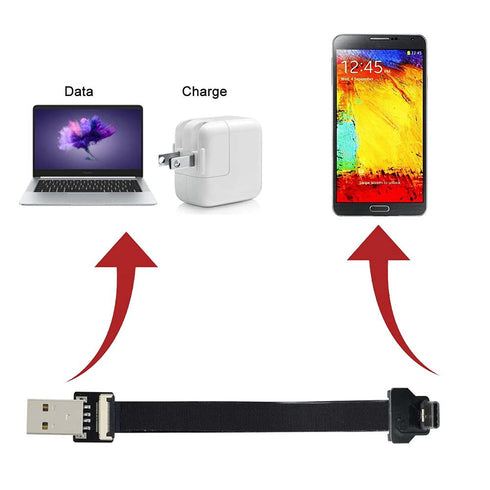 xiwai 2.0M USB 2.0 Type-A Male to USB-C Type-C Male Data Flat Slim FPC Cable for FPV, Disk & Phone