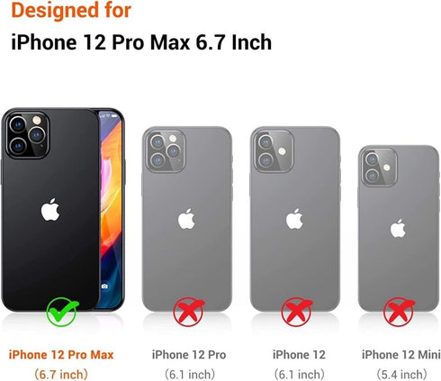 for iPhone 12 Pro Max Case, Built-in Mirror Shockproof Card Holder Cover Wallet Case for 6.7 Inch iPhone 12 Pro Max,