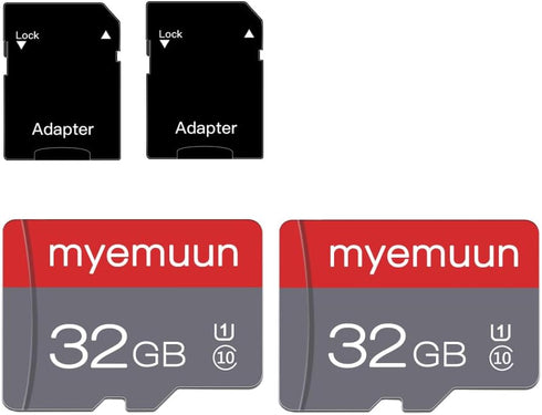 myemuun 2 Pack 32 GB Micro Memory Card with Adapter, TF Memory Card