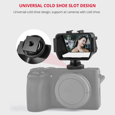 3 A6500/6300 XT2/3/20/30 Plastic Camera Selfie Vlog Flip Up Mirror Screen Cold Shoe Mounts Compatible with Sony