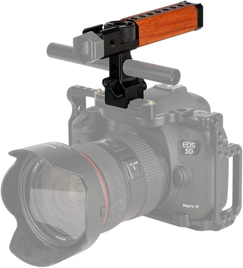 NICEYRIG NATO Top Handle Handgrip with 15mm Rod Clamp and Cold Shoe Mounts for DSLR/Camcorder/Action Cameras