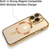 OOK Phone Case Made for iPhone 14 Pro Max with Camera Lens Protector (Compatible with MagSafe) Anti-Scratch Shockproof Electroplated Slim Phone Cover for Women Men - Gold