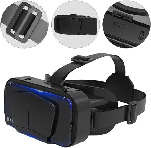 Virtual Reality VR Headset 3D Glasses, Support 4.7-7 Inch Version with Stereo Headphones for TV, Movies