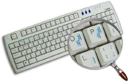 4Keyboard Korean Keyboard Labels Layout ON Transparent (Clear) Background with Black, Blue, Green, Orange, RED, White