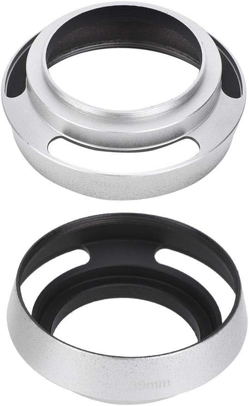2Pcs Aluminium Alloy 39mm Lens Hood for Leica Camera, Silver