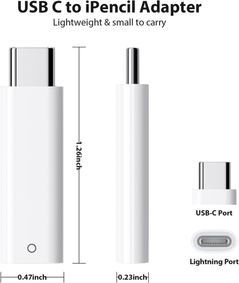 USB C Pencil Adapter for Apple Pencil 1st Generation, USB-C to Lightning Charger Adapter for iPad 10