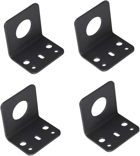 4 Pcs L-Bracket 1255 3/4 Hole Thick Steel Mobile Antennas Brackets for UHF VHF Coax NMO Antenna Mounts (Black)