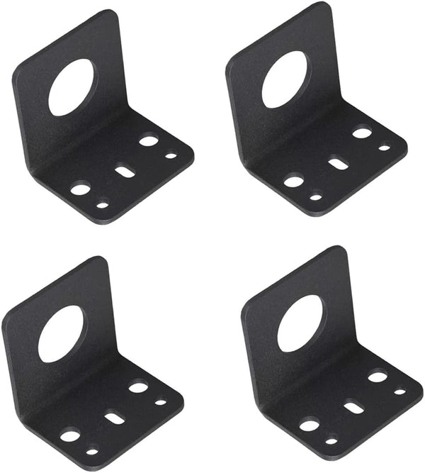 4 Pcs L-Bracket 1255 3/4 Hole Thick Steel Mobile Antennas Brackets for UHF VHF Coax NMO Antenna Mounts (Black)