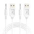 Bicmice 2.5mm USB DC Charging Cable - 2.7Ft Replacement for Massager, 2 Pack (White)
