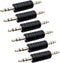 6 Pack 3.5mm Jack to 3.5mm Audio Male Adapter Connectors
