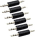 6 Pack 3.5mm Jack to 3.5mm Audio Male Adapter Connectors