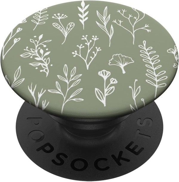 Cute Sage Green Wildflower Cottagecore Aesthetic Flower PopSockets Standard PopGrip