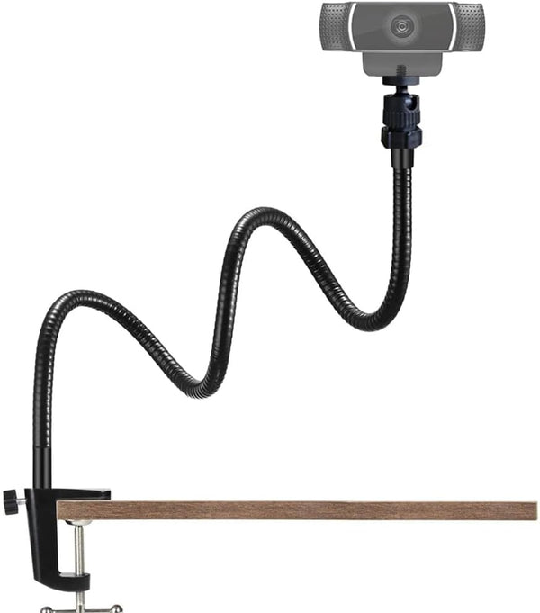 Etubby Webcam Stand Holder 27" Adjustable Gooseneck Desktop Camera Desk Clamp Mount for