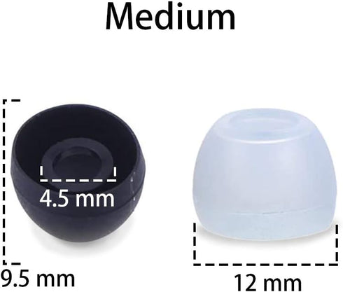 Blacell 20 10 10 Pcs Medium Silicone Earbud Cap Tip Cover Replacement - Black, Clear Title