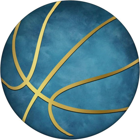 Golden Basketball on Vintage Blue PopSockets Swappable PopGrip
