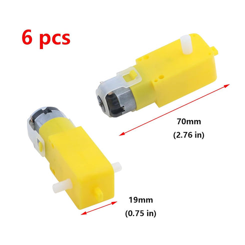 3-6V Pack 6 Antrader Gear Motor Dual Shaft TT Motor for Smart Car Robot of (I Shape)