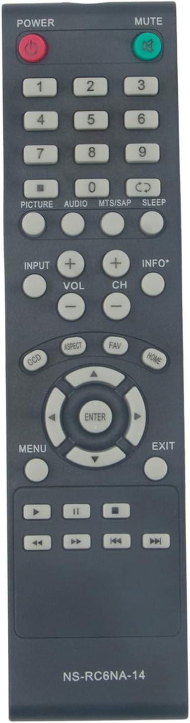 NS-RC6NA-14 Replacement Remote AIDITIYMI for Insignia TV Models NS-65E4400A14, NS-46L400NA14, and More