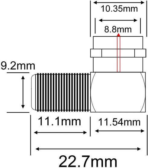 onelinkmore Coaxial Cable Right Angle Connector F Type Female to Male Adapter (Pack of 2, Coax 90 Degree)