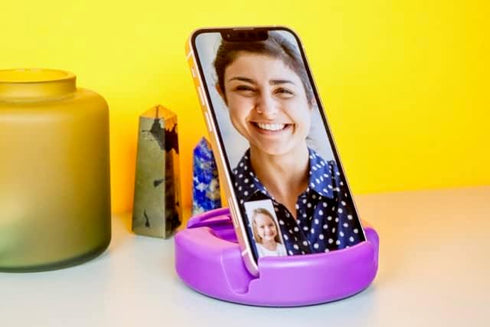 GoDonut Original Phone Stand, Cell Phone Holder + Tablet Desk Organizer for iPad, iPhone, Kindle (Yellow)
