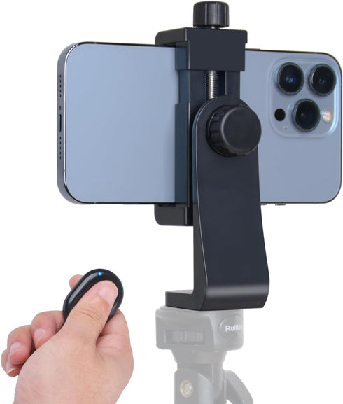 Ruittos Phone Tripod Mount Adapter with Camera Remote Controller, Cell Phone Holder Clip