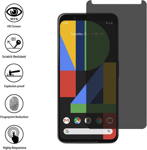 VIESUP Privacy Screen Protector for Google Pixel 4 XL 6.3" - 2pcs Ultra Thin Anti-Scratch Anti-Spy Tempered Glass