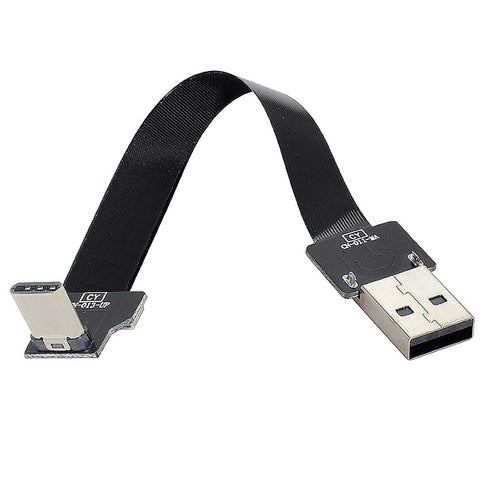 chenyang USB C Flat Cable USB 2.0 Male to USB C Male 90 Degree Angled Ribbon Flex Extension Cable Adapter 0.5M