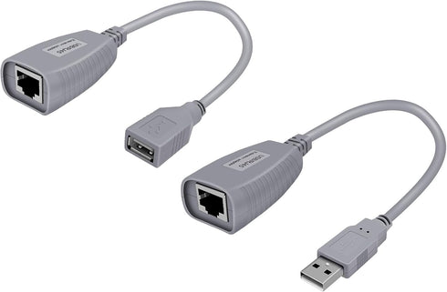 USB to Cat5 Adapter, USB Extender Ethernet Up to 164ft/50m, Supports USB1.1 Protocol, Compatible with USB2.0