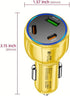 3-Port 90W USB C Car Charger, PD30W & QC3.0 Fast Charger Adapter for iPhone/Android/Samsung/iPad (Yellow)
