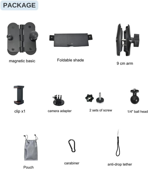 Fotoleey 360 14/13/12, 12/11 Magnetic Phone Fence Post Mount for Mevo Start- Quick Install, Adjustable with Weather