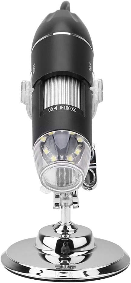 USB Microscope, 50X-500X 0.3MP LED Magnifier for Computer, Holder for Industrial PCB Checking, Jewelry Appraisal