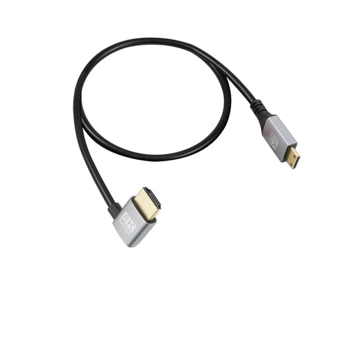 RIIEYOCA 90 Degree Left Angle UHD 8K HDTV Male to Mini HDTV