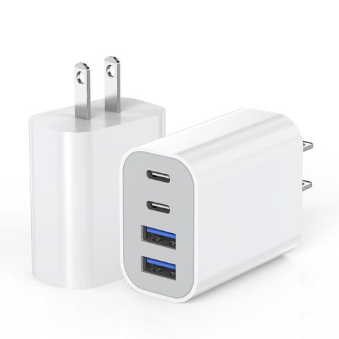 StinkLight USB Fast Charging Block, 4-Port 40W Charge Adapter for iPhone Dual USB