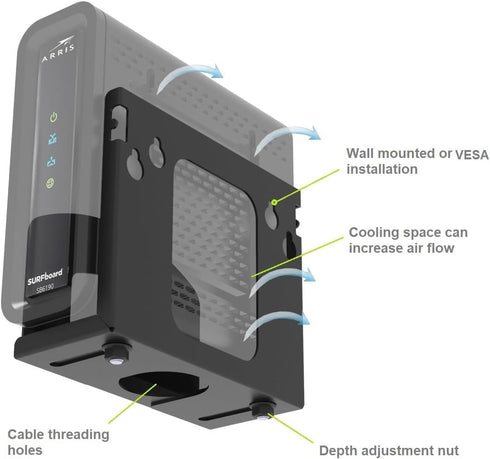 Adjustable Wall Mount for Small Wide Devices, Cable Box Mount for Streaming Media Devices, DVD Players and Boxes