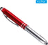 PATIKIL 2 Pack Ballpoint Pen with Stylus Tip and LED Flashlight, 3 in 1 Metal Pen Black Ink 1.0mm Medium Point