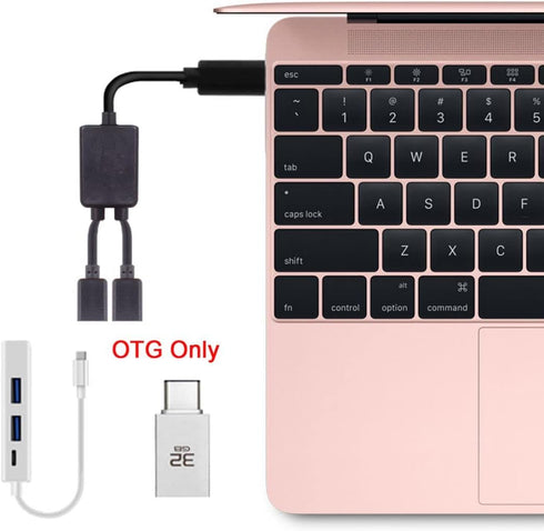 chenyang USB C OTG Cable, USB Type C 1 Male to 2 Female Dual Ports Hub Cable for Laptop, PC, Mouse