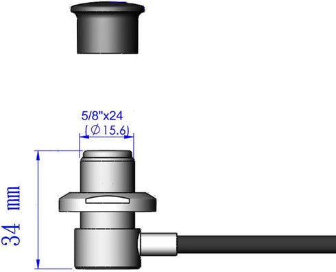 Vehicle Antenna Mount with 14FT RG58/U Coaxial Cable, So-239 UHF Female to PL-259 UHF Male Connector
