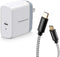 USB C Wall Charger, PowerLot GaN 65W USB C Charger Block with 6ft Type C Cable, PD Fast Charger for iPhone 15/14/13,