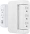 GE Pro Side-Access Swivel Surge Protector, 2 Pack, 5-Outlet Extender with 2 USB Ports, Wall Tap Adapter, White