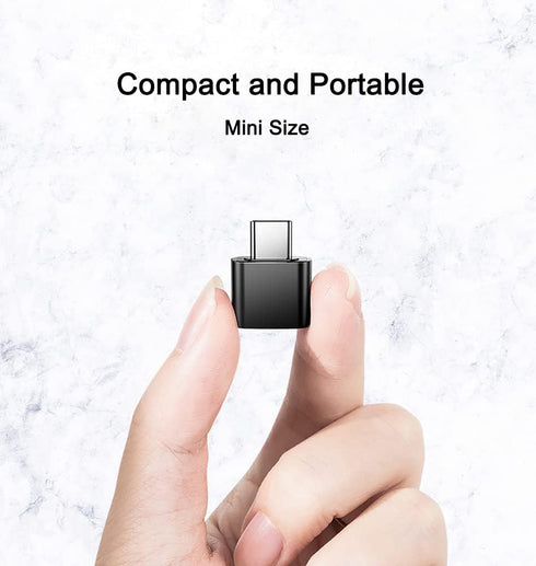 USB C to USB Adapter (Pack of 2), Type C to USB-A Converter, Compatible with MacBook, Tablets, Black and Silver