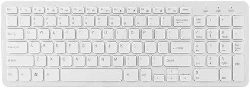 Keyboard and Mouse Sets, High Sensitivity No Delay 108 Keys Multi-Functional 2.4G Keyboard Mouse Combo (White)