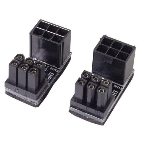 chenyang 2 Pack ATX 6Pin 180 Degree Angled Power Connector Adapter for GPU Graphics Card