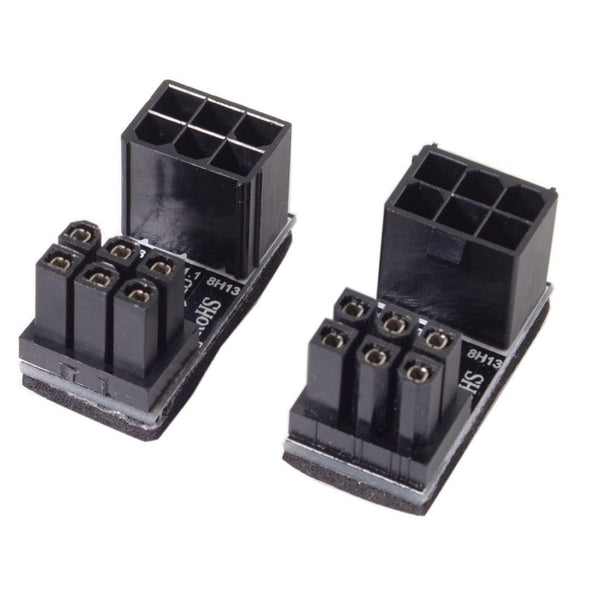 chenyang 2 Pack ATX 6Pin 180 Degree Angled Power Connector Adapter for GPU Graphics Card