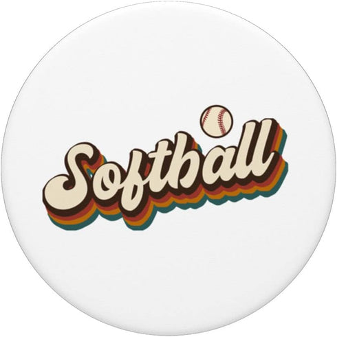 Retro Softball Graphic PopSockets Swappable PopGrip