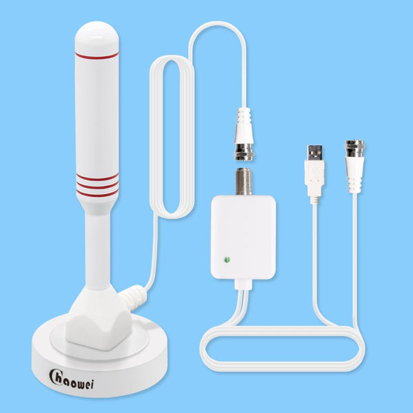 Chaowei Small Indoor Amplified HDTV Antenna with Signal Booster Amplifier - 2023 Digital TV Antenna with Magnetic Base,